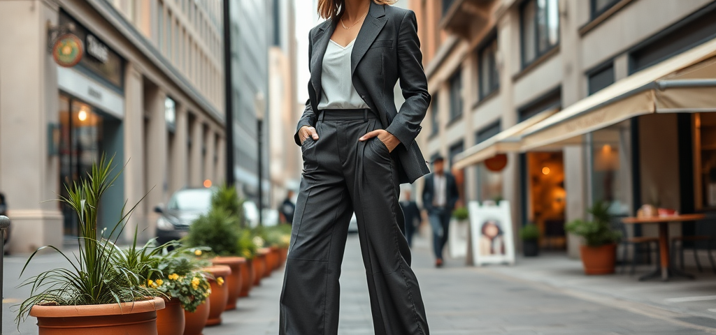 flaeming-burgen.de | Comment recréer le look d'une icône mode avec un pantalon large et une veste ?